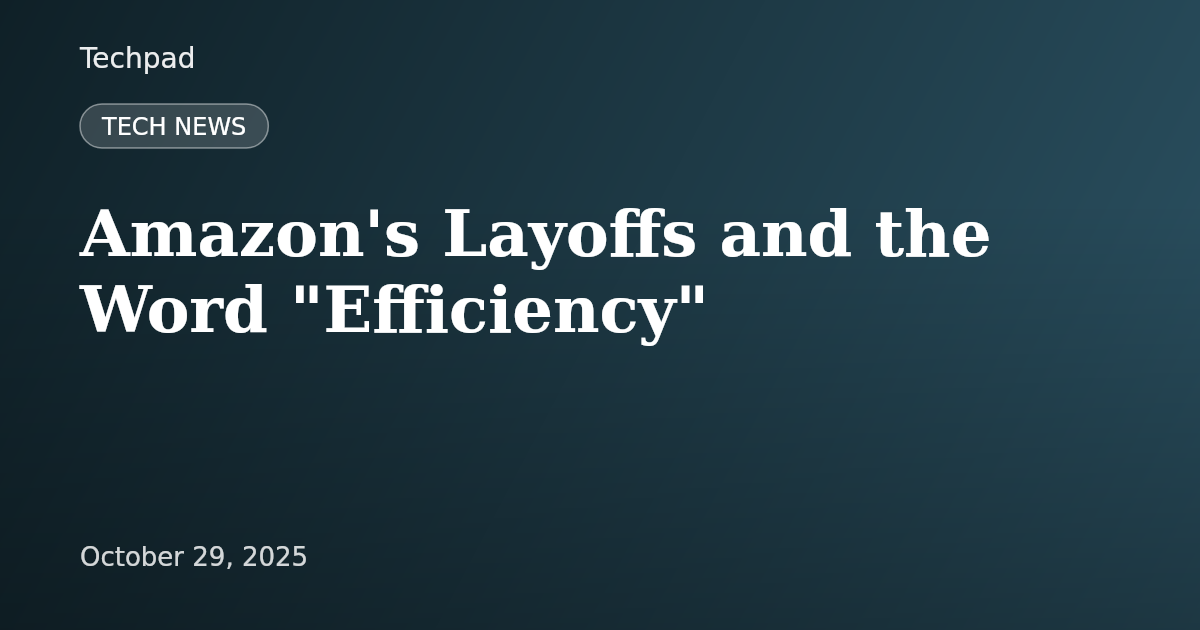 Amazon's Layoffs and the Word "Efficiency"
