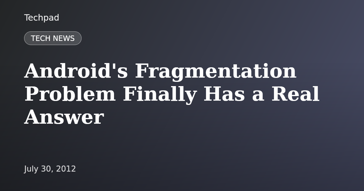 Android's Fragmentation Problem Finally Has a Real Answer