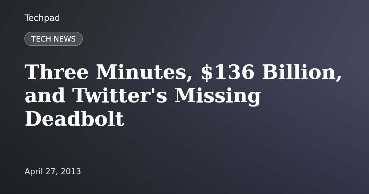 Three Minutes, $136 Billion, and Twitter's Missing Deadbolt