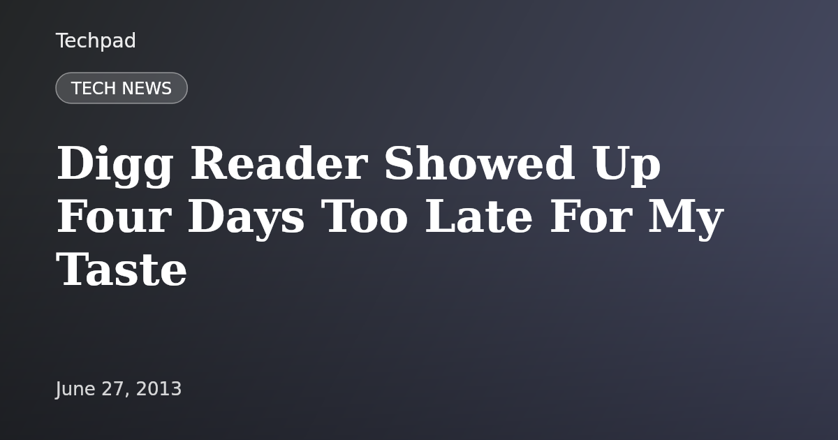 Digg Reader Showed Up Four Days Too Late For My Taste