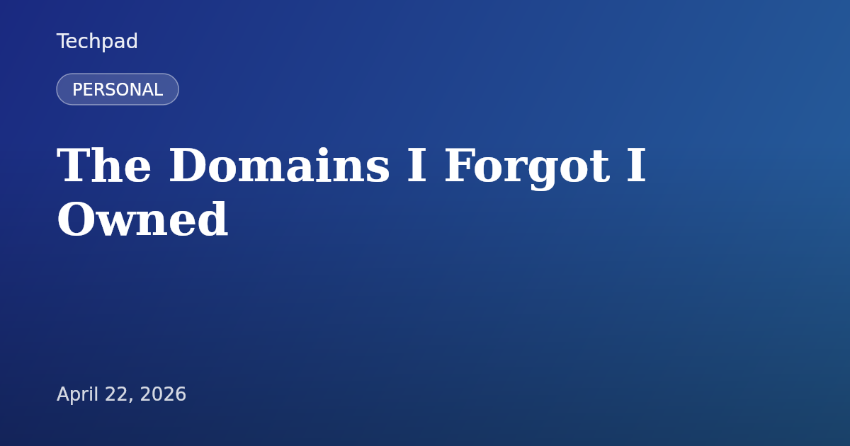 The Domains I Forgot I Owned