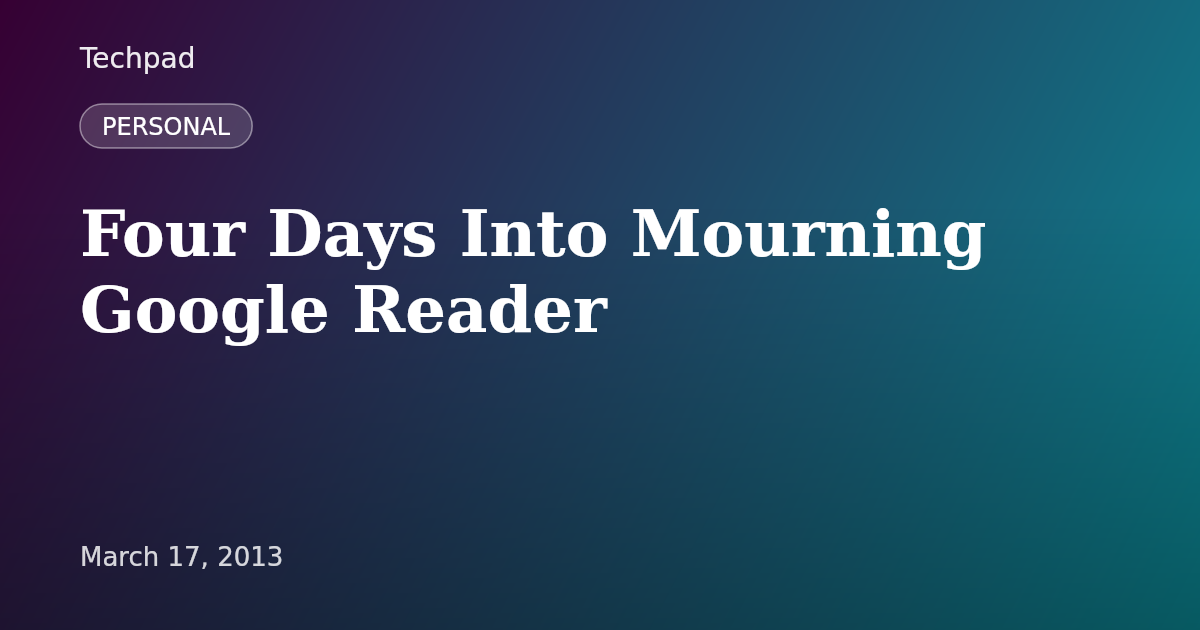 Four Days Into Mourning Google Reader