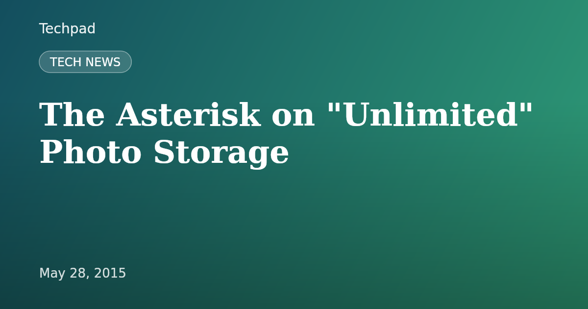 The Asterisk on "Unlimited" Photo Storage