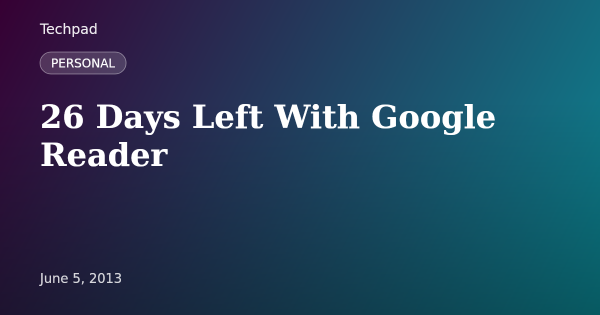 26 Days Left With Google Reader