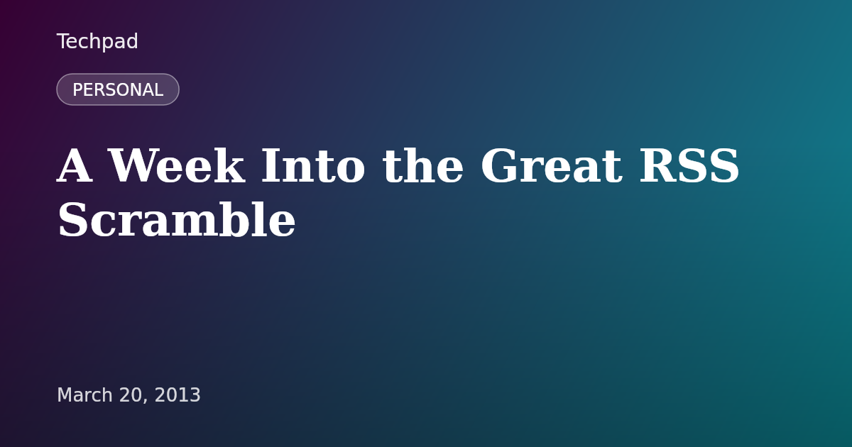 A Week Into the Great RSS Scramble