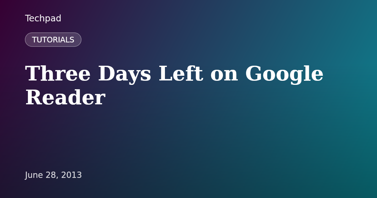 Three Days Left on Google Reader