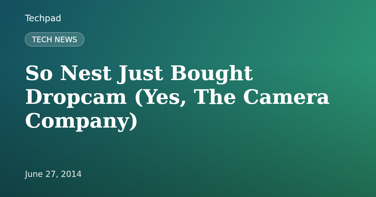 So Nest Just Bought Dropcam (Yes, The Camera Company)
