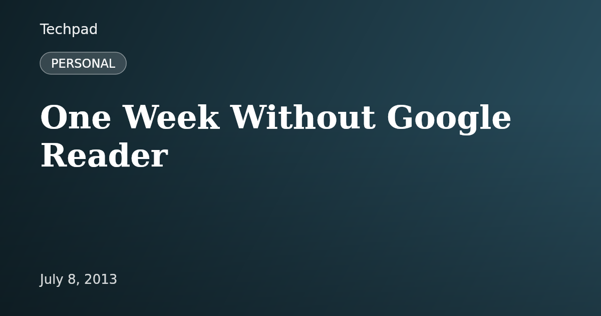 One Week Without Google Reader