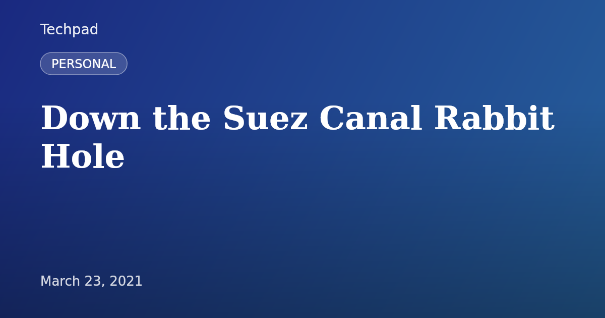 Down the Suez Canal Rabbit Hole