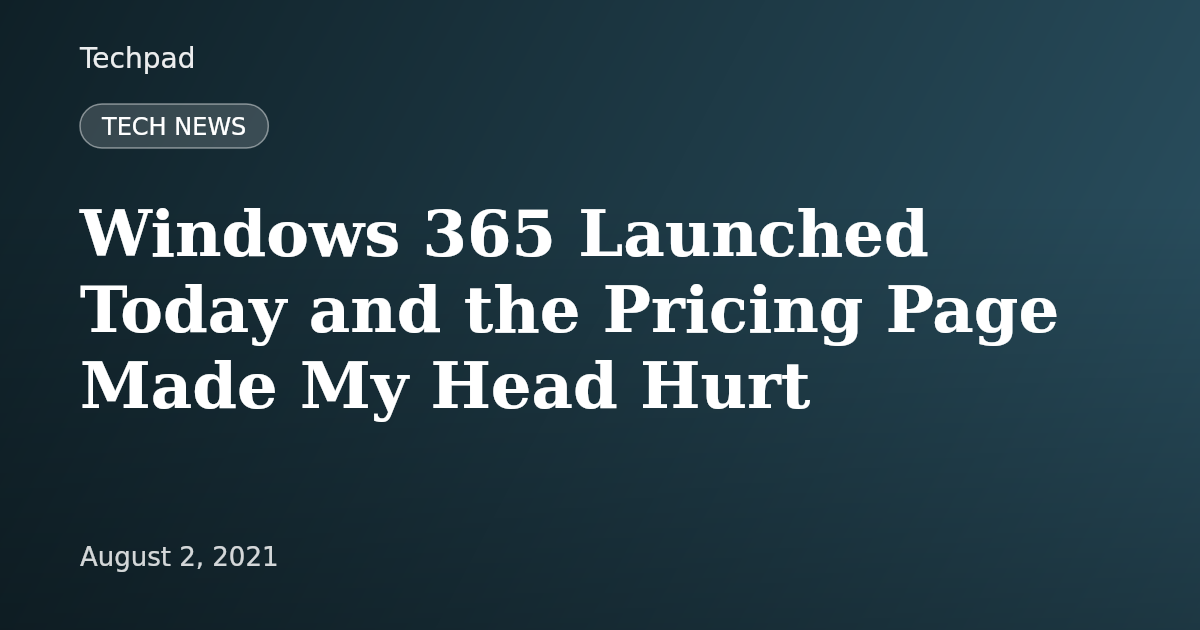 Windows 365 Launched Today and the Pricing Page Made My Head Hurt